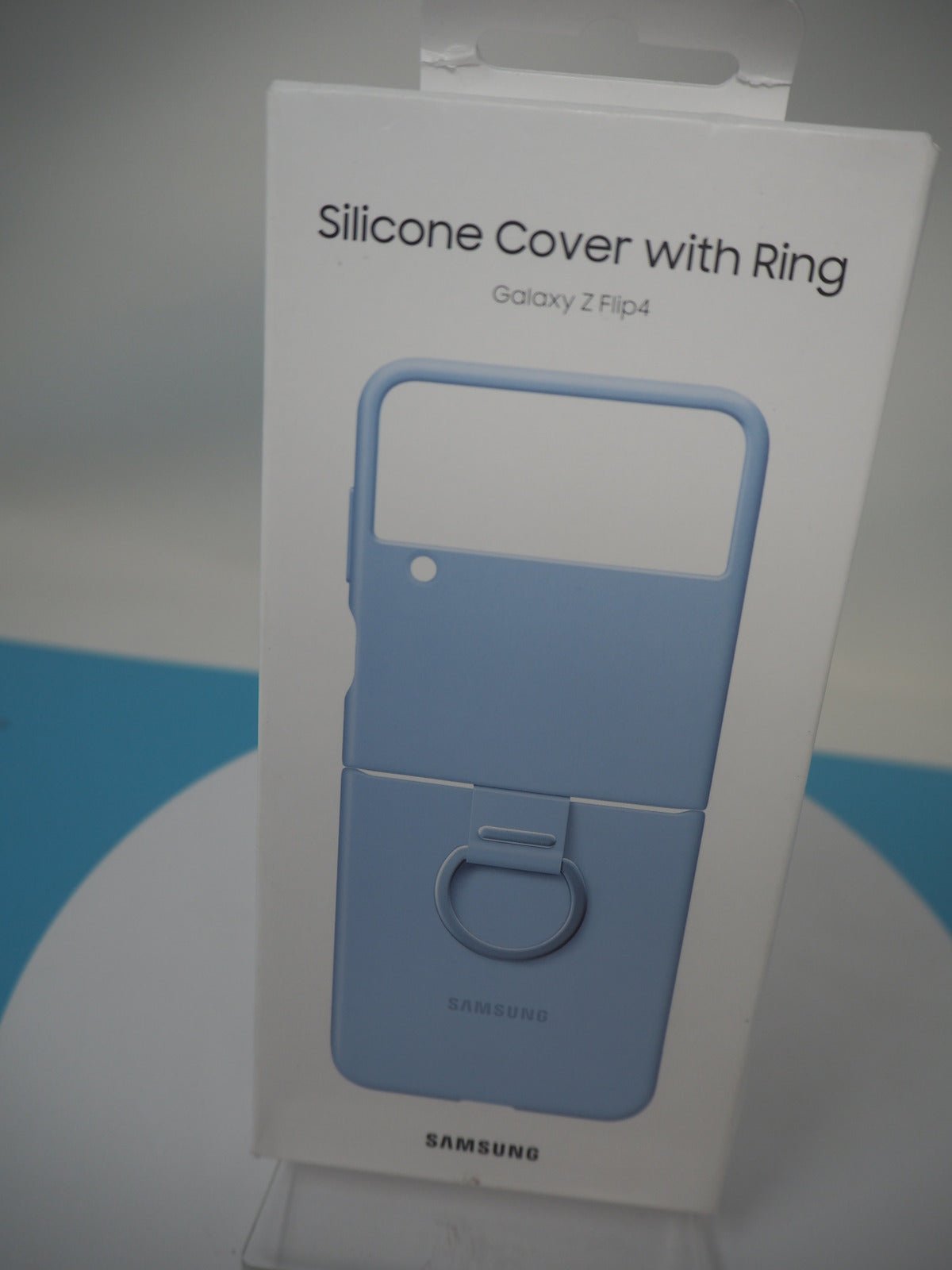 Silicone Cover With Ring Galaxy Z Flip 4 Light Blue