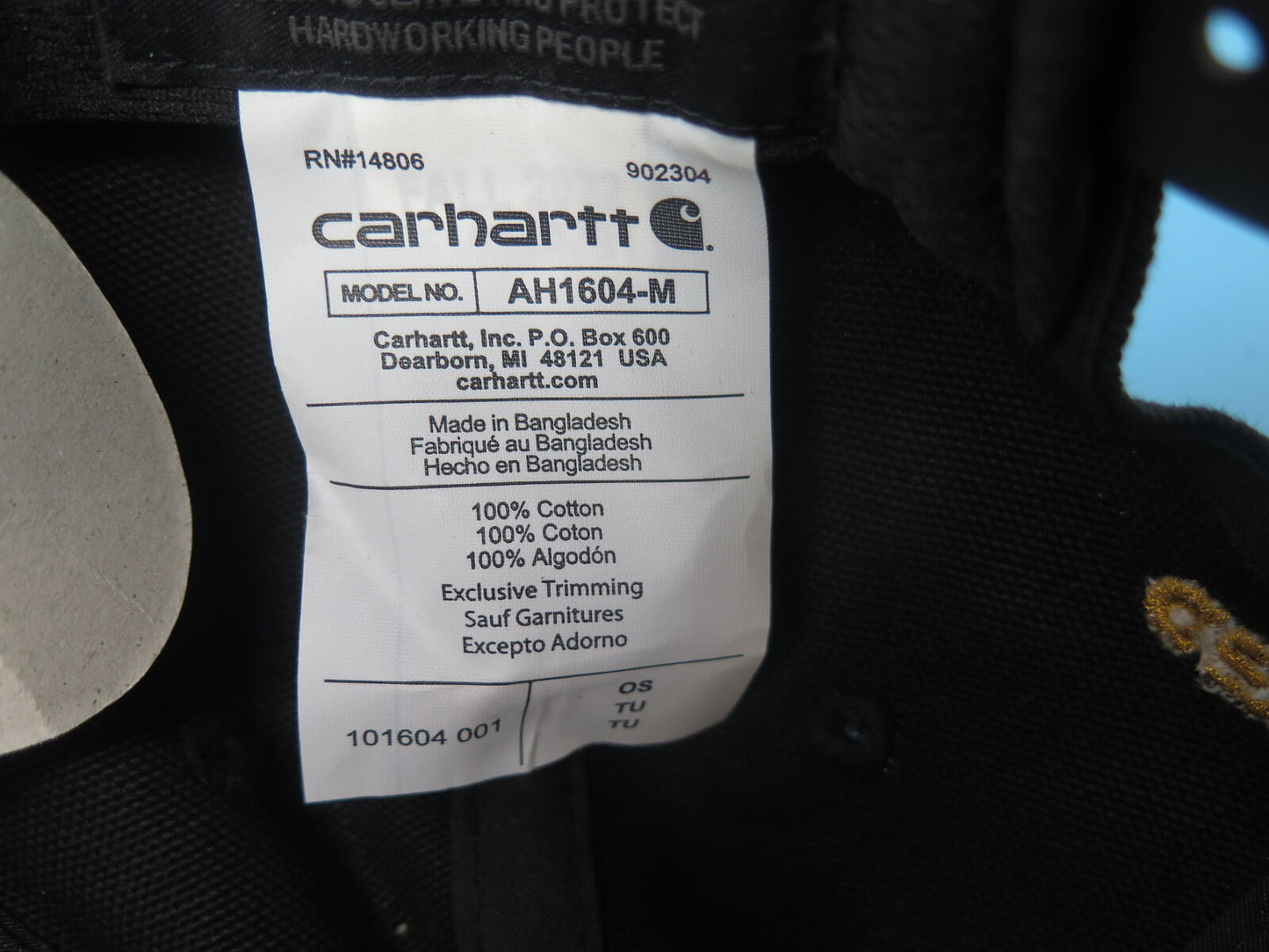CARHARTT FIRM DUCK FLAT BRIM CAP-BLACK