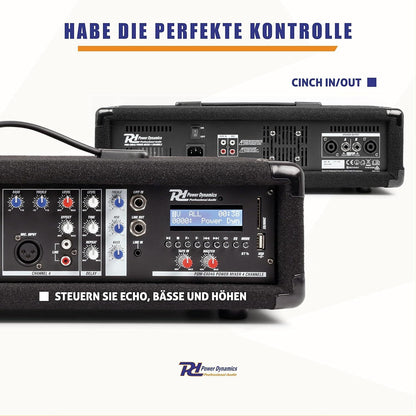 Power Dynamics PDM-C405A 4-channel Mixer with an Amplifier, USB and SD slot