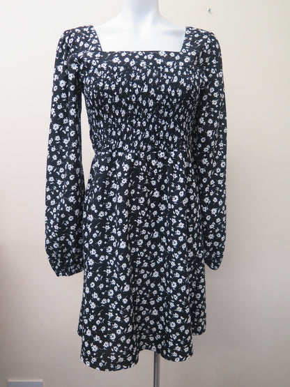 LIPSY LONDON BLACK FLORAL DRESS-UK 10