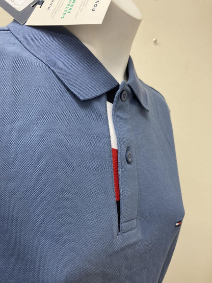 Tommy Hilfiger Logo Polo T Shirt Blue Medium