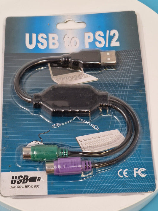 USB to 2 x PS/2 Adapter PS2 Female Keyboard and Mouse Adaptor Splitter Converter