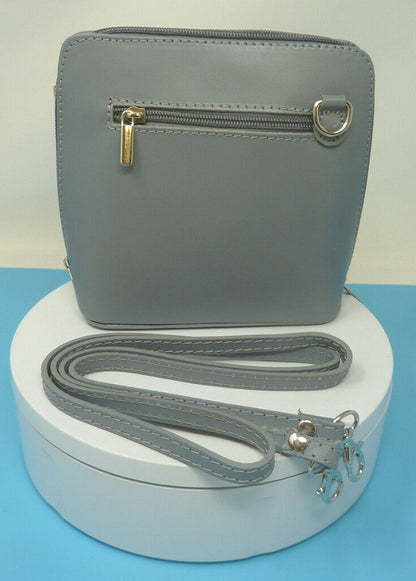 VERA PELLE SMALL HANDBAG-GREY