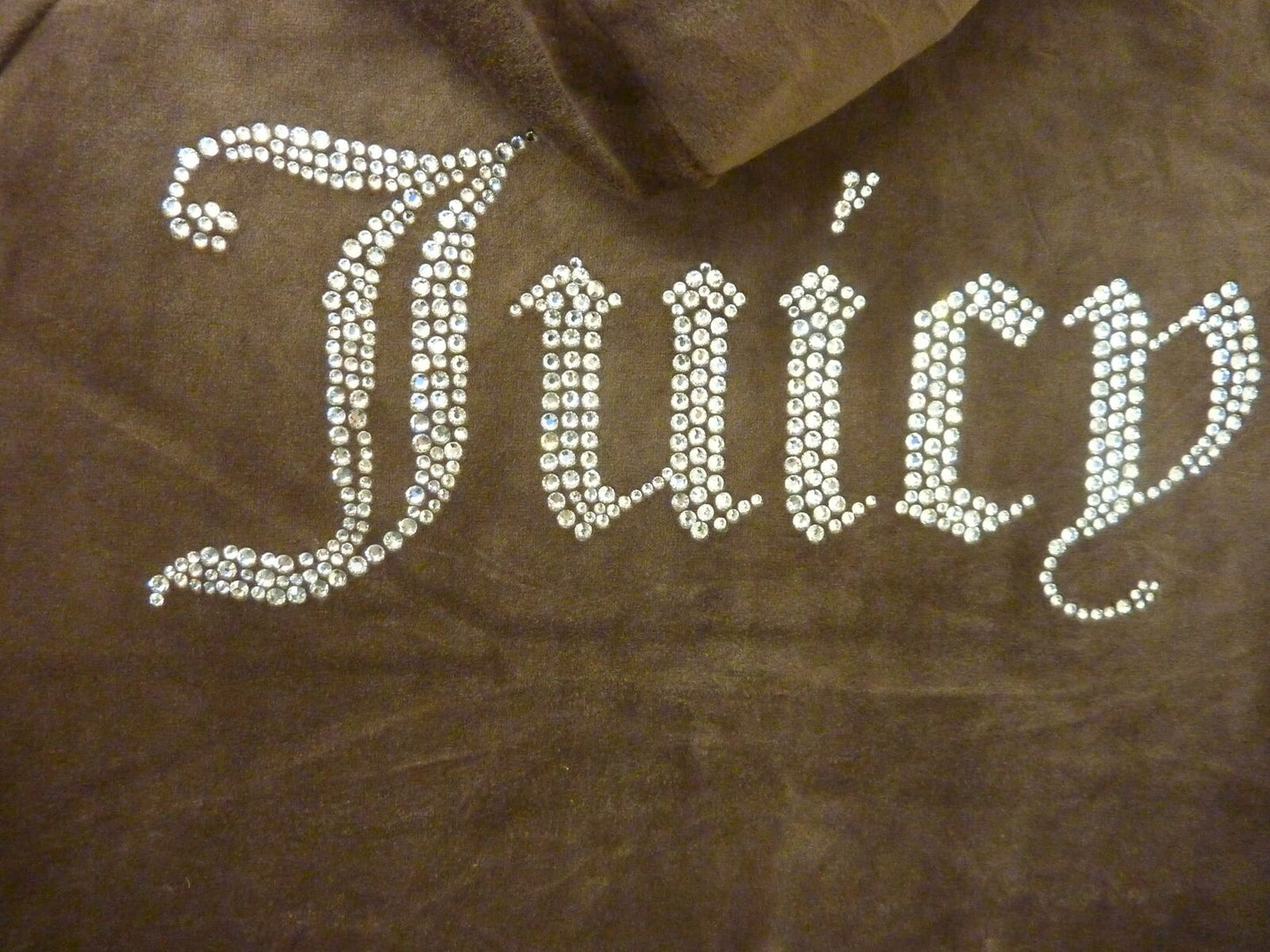 JUICY COUTURE HOODED VELOUR JACKET-SIZE MEDIUM