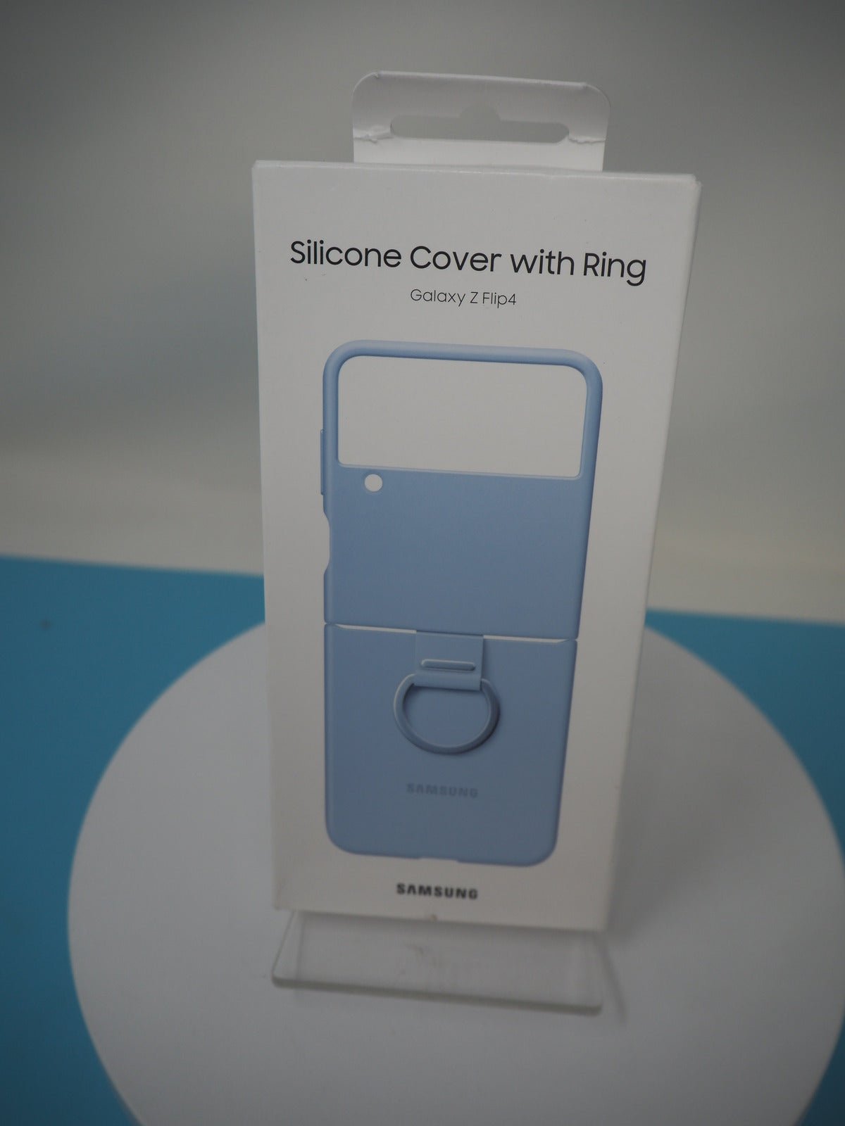 Silicone Cover With Ring Galaxy Z Flip 4 Light Blue