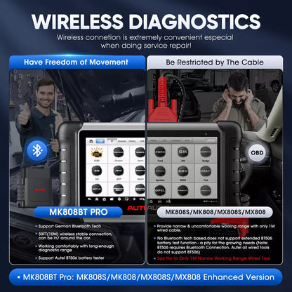 Autel MaxiCom MK808BT PRO Full System Car Diagnostic Tool Bluetooth 2.4 & 5 GHz