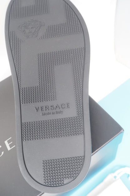 VERSACE BLACK SLIDERS SIZE UK6.5