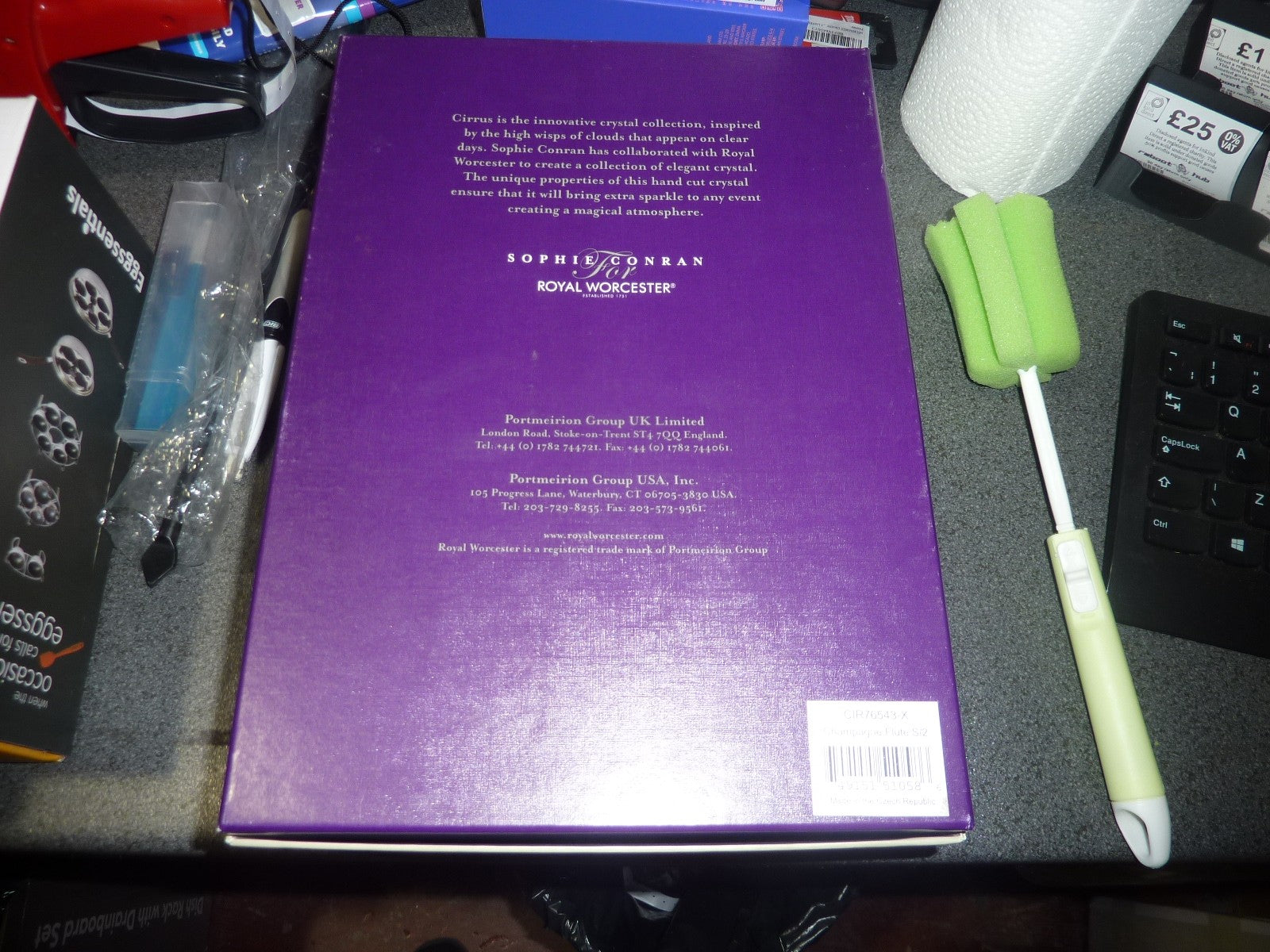 PORTMEIRION - SOPHIE CONRAN FOR ROYAL WORCESTER - CIRRUS - CHAMPAGNE FLUTES X2