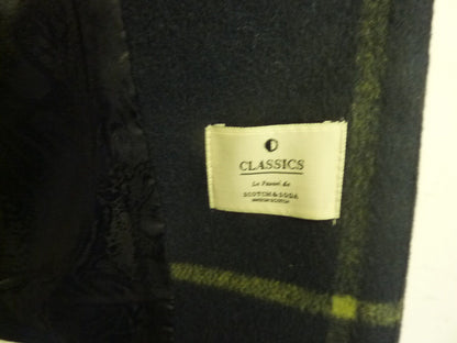 SCOTCH AND SODA CHECKED COAT-SMALL-NAVY