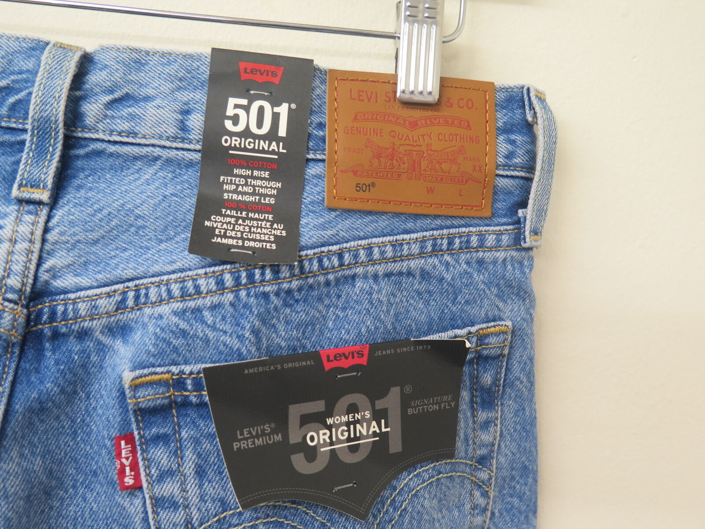 LEVIS 501 ORIGINAL HIGH WAISTED JEANS-BLUE-W30L28