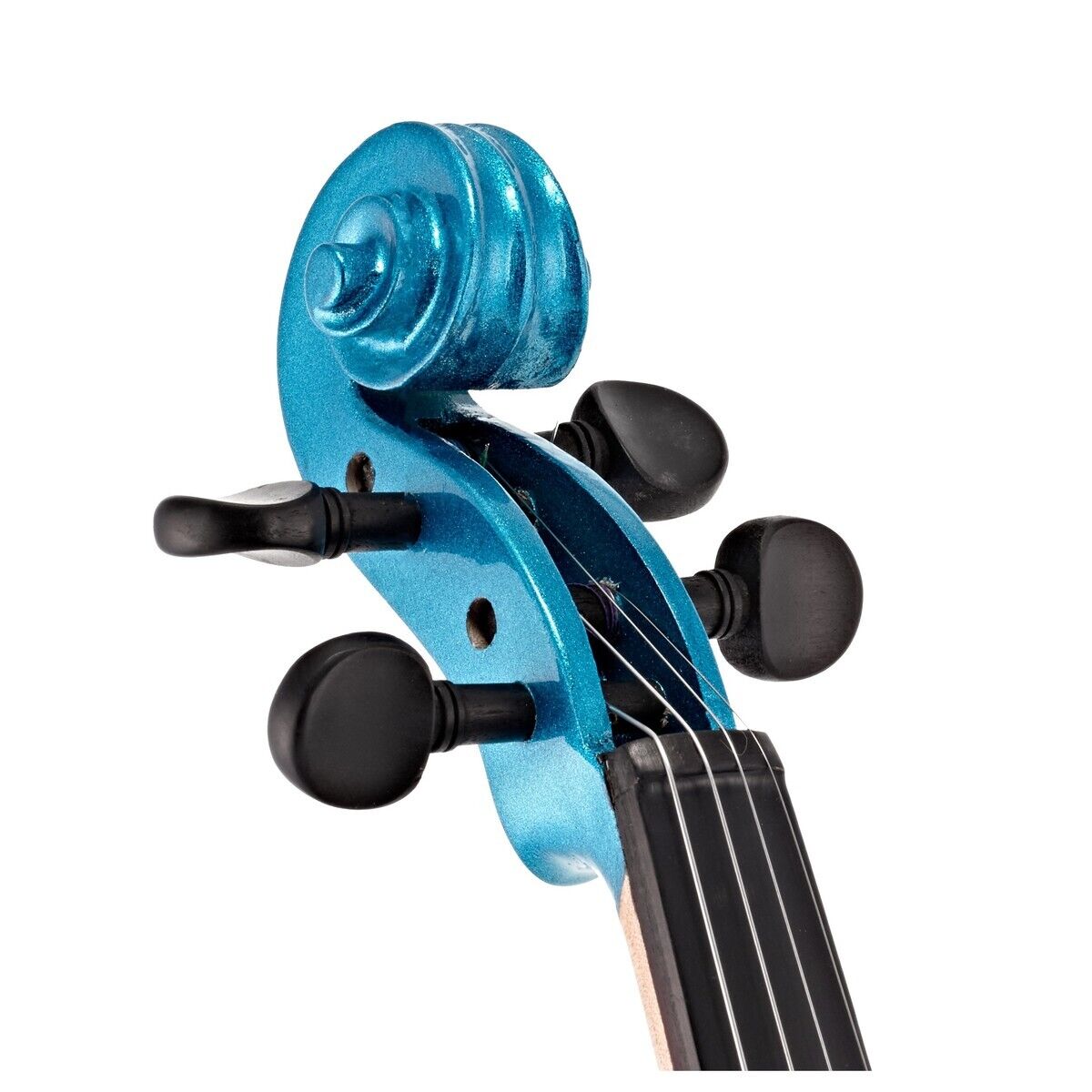 Stagg S-Shaped Electric Violin Outfit, Metallic Blue