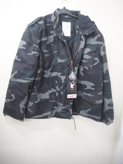 Men's SURPLUS US FIELD JACKET M65 BLACK CAMO Size: 5XL