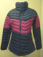 COLUMBIA WOMENS POWDER PASS LIGHTWEIGHT JACKET-LARGE-NAVY/PINK