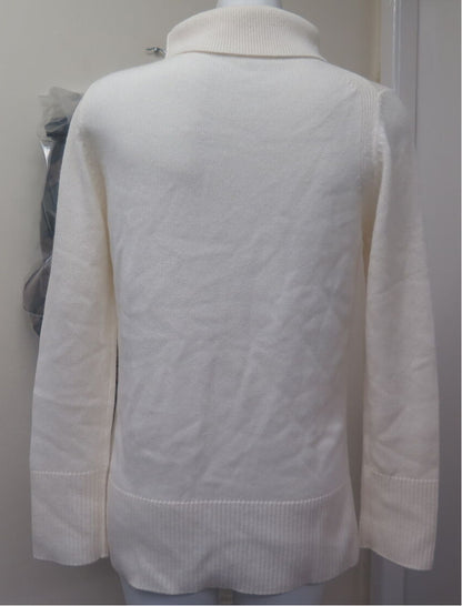 COS THE GOOD CASHMERE STANDARD ROLL NECK JUMPER-XS-CREAM