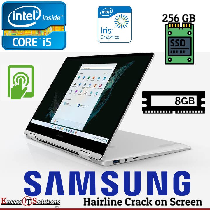 Samsung Galaxy Book2 360 13.3" 256GB SSD 8GB Intel Core i5 1235U Hairline Crack