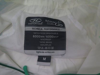 HIGHLANDER WOMENS STOW & GO PACKAWAY WATERPROOF JACKET-WHITE-MEDIUM