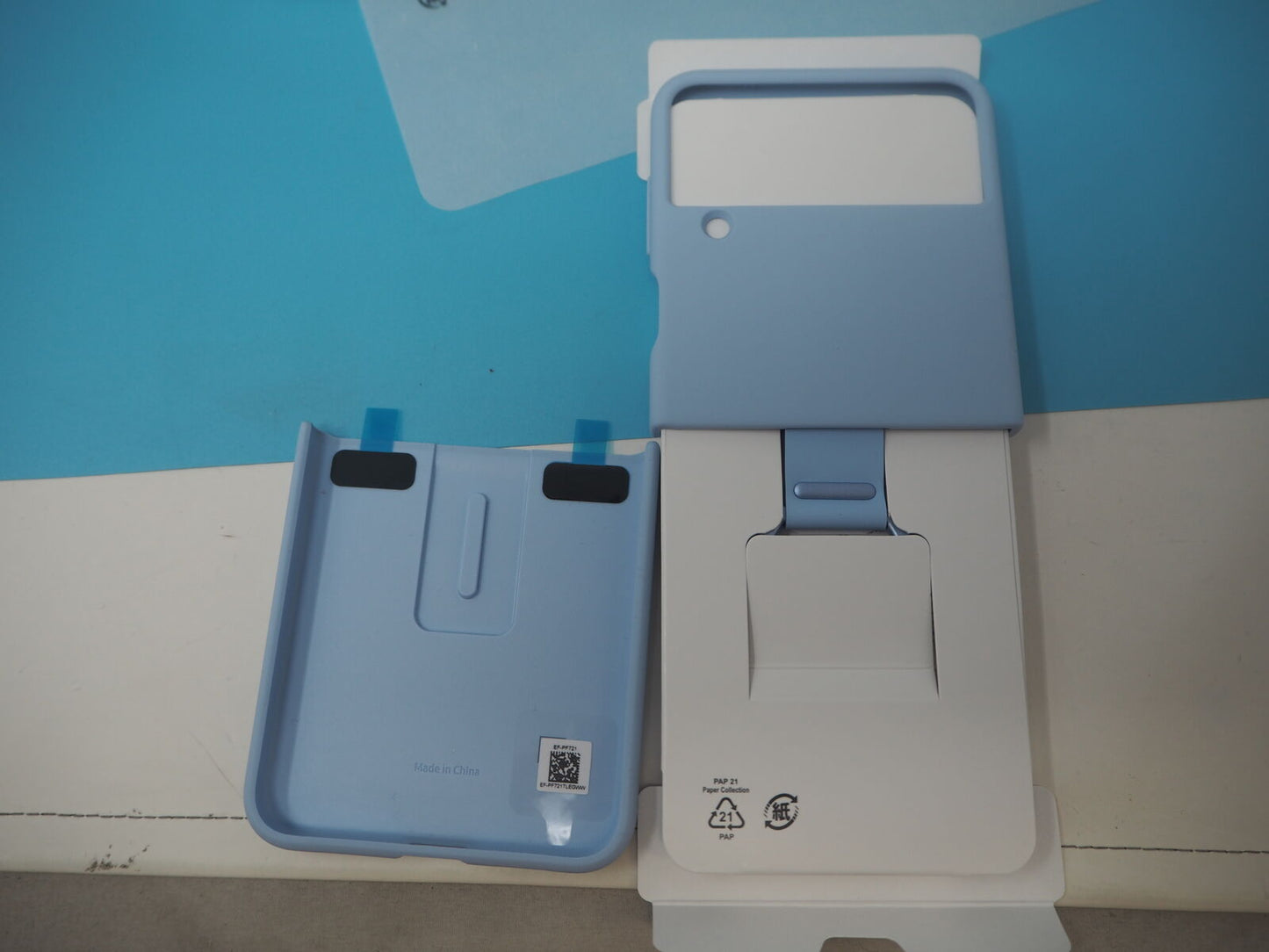 Silicone Cover With Ring Galaxy Z Flip 4 Light Blue