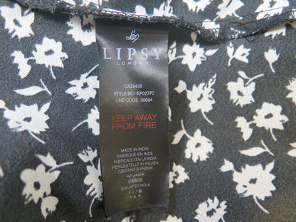 LIPSY LONDON BLACK FLORAL DRESS-UK 10