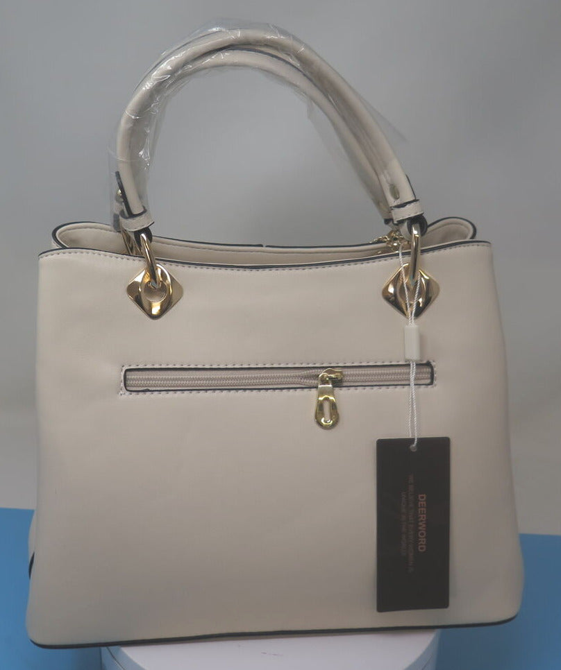 DEERWORD HANDBAG -CREAM/GOLD