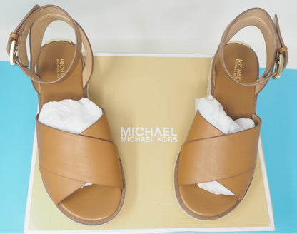 MICHAEL KORS TAN LEATHER ABBOTT SANDAL