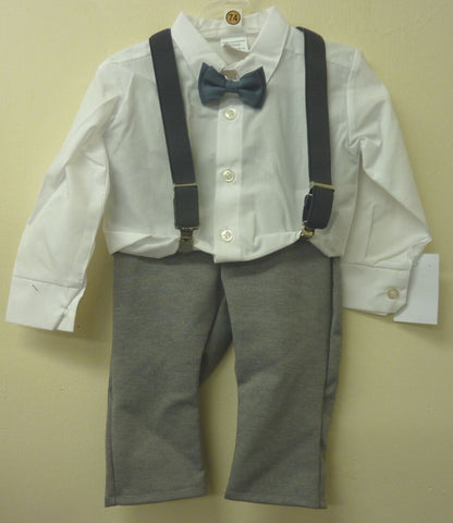 HOBEA-GERMANY-BABY SUIT-UK9-12MONTHS-GERMANY SIZE 74-WHITE/GREY