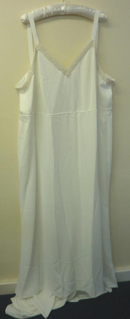 MONSOON KATE PEARL TRIM MAXI DRESS-IVORY-UK24 RRP:£150