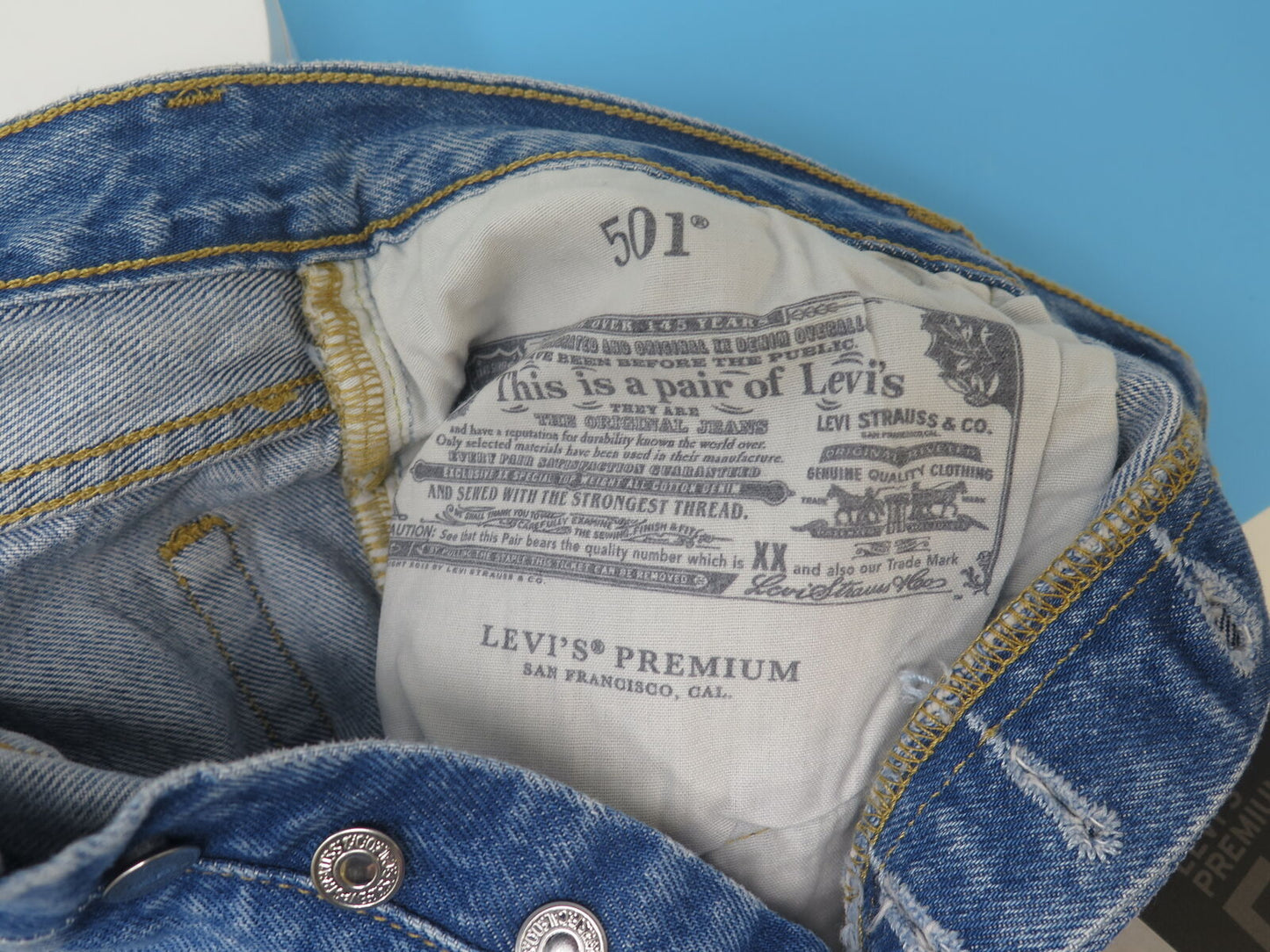 LEVIS 501 ORIGINAL HIGH WAISTED JEANS-BLUE-W30L28