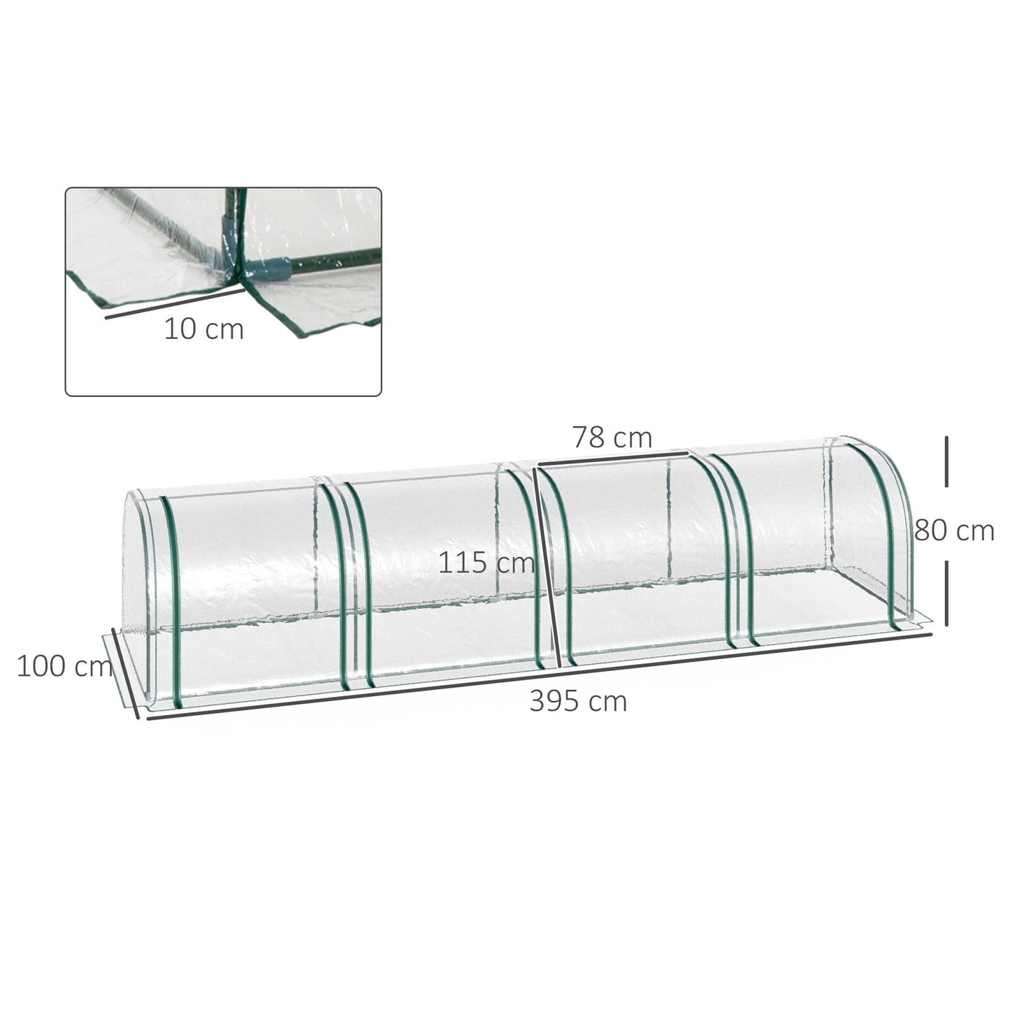 Outsunny Mini Greenhouse, Small Polytunnel Green House