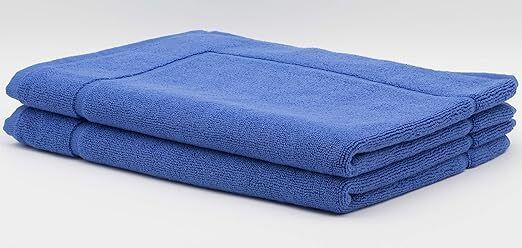 Strato Cotton Natural Blue Pack of 2 Bath Mats 50x70cm