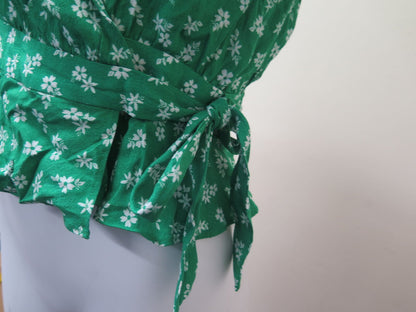 LOS ANGELES ATELIER & OTHER STORIES WRAP AROUND TOP-GREEN-UK8/10-EU36