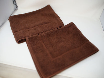 Strato Cotton Natural Coffee Brown Pack of 2 Bath Mats 50x70cm