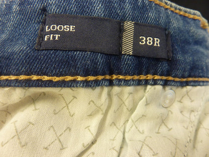 U.S. POLO ASSN. 5 POCKET LOOSE FIT DENIM JEANS-MID WASH-38R