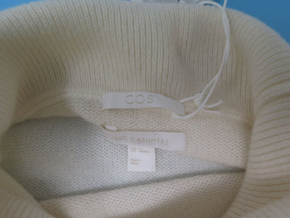 COS THE GOOD CASHMERE STANDARD ROLL NECK JUMPER-XS-CREAM
