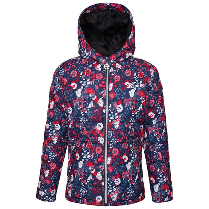 DARE2BE GIRLS VERDICT WATERPROOF INSULATED JACKET-PINK FLORAL-5/6YRS