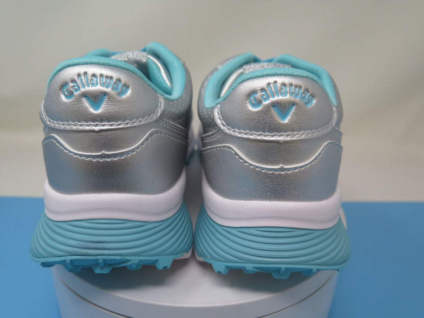 CALLAWAY LADY AURORA GOLF SHOES-UK7-SILVER/LIGHT BLUE
