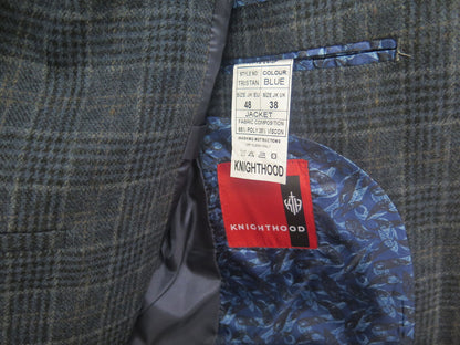 KNIGHTHOOD 3PC SUIT TWEED CHECK-JACKET UK38/WAISTCOAT 38R/TROUSERS 38R