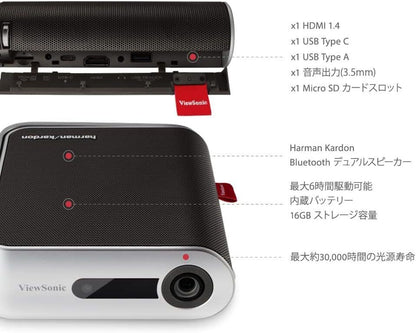 ViewSonic M1+ Portable LED Projector for Home & Family Entertainment RRP:£437.99