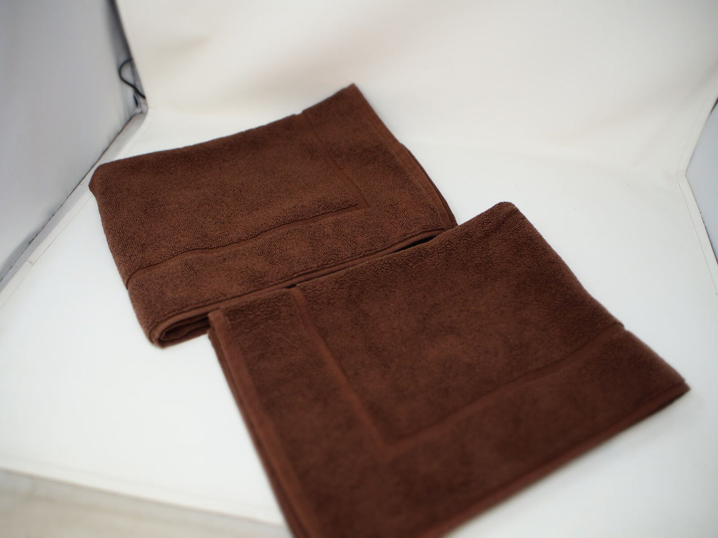 Strato Cotton Natural Coffee Brown Pack of 2 Bath Mats 50x70cm