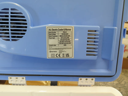HOMETRONIX 24L ELECTRIC COOLER & WARMER-BLUE/WHITE