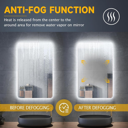 ELEGANT 800x500mm Backlit LED Illuminated Bathroom Mirror with Light Sensor