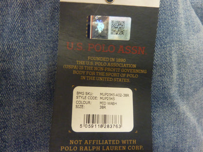 U.S. POLO ASSN. 5 POCKET LOOSE FIT DENIM JEANS-MID WASH-38R