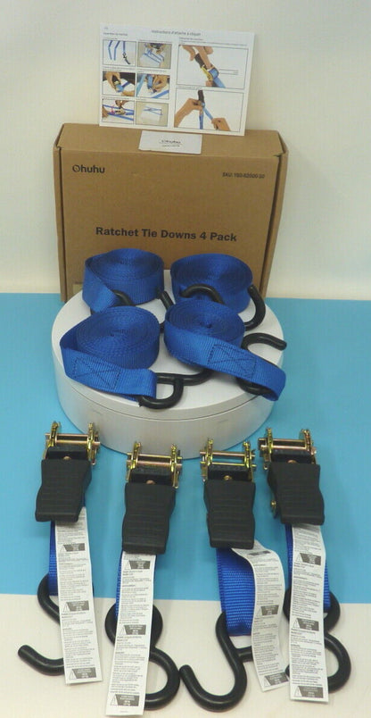 OHUHU RATCHET TIE DOWNS 4 PACK