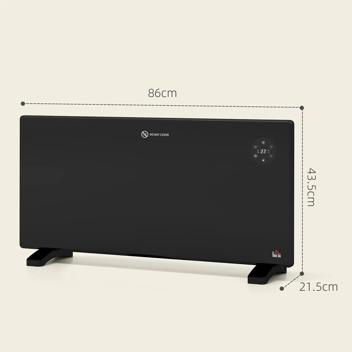 HOMCOM 2000W Electric Convector Heater black