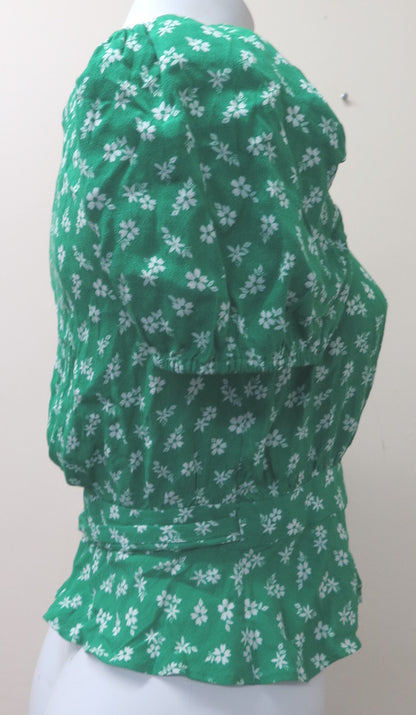 LOS ANGELES ATELIER & OTHER STORIES WRAP AROUND TOP-GREEN-UK8/10-EU36