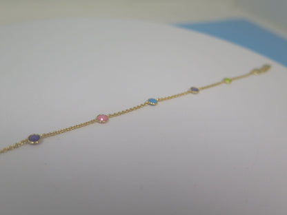 LIBERTY HOT ROX MULTI GEMSTONE BRACELET-18CT GOLD