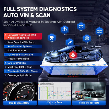 Autel MaxiCom MK808BT PRO Full System Car Diagnostic Tool Bluetooth 2.4 & 5 GHz