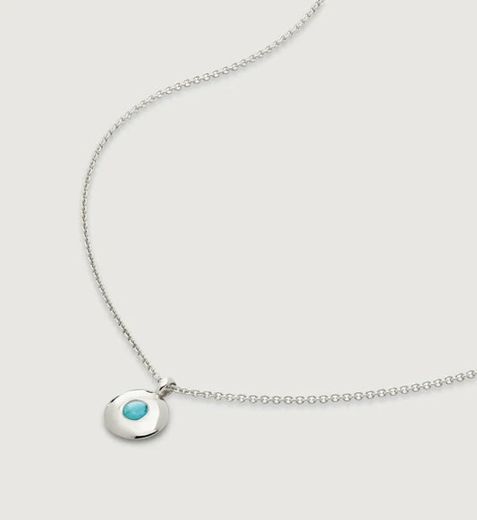 Monica Vinader December Birthstone Chain Necklace-Turquoise