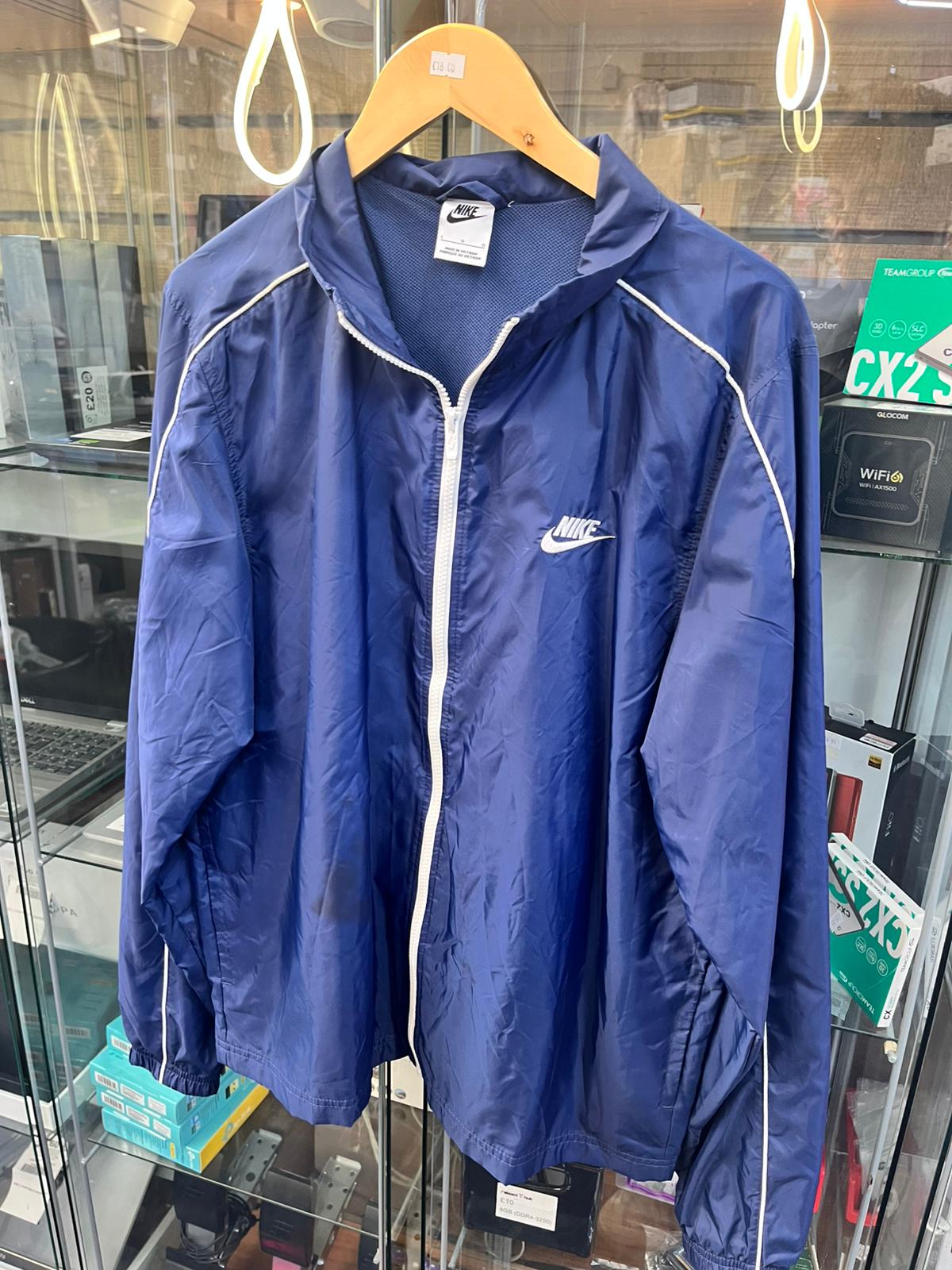 Nike Men's Jacket M Blue Nylon with Polyester Windbreaker Large