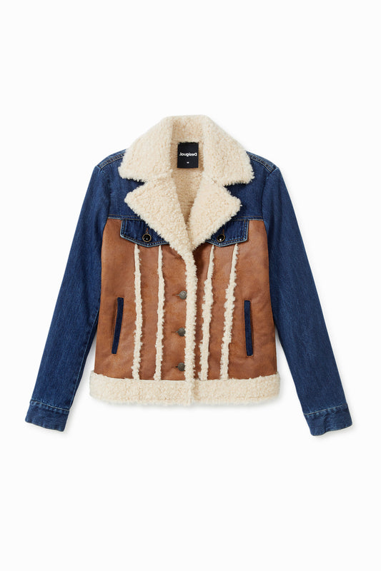 Desigual denim jacket fleece 16/18 UK Brand new