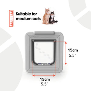 Cat Mate Elite Microchip Cat Flap with Timer & 4-Way Lock – White (355W)